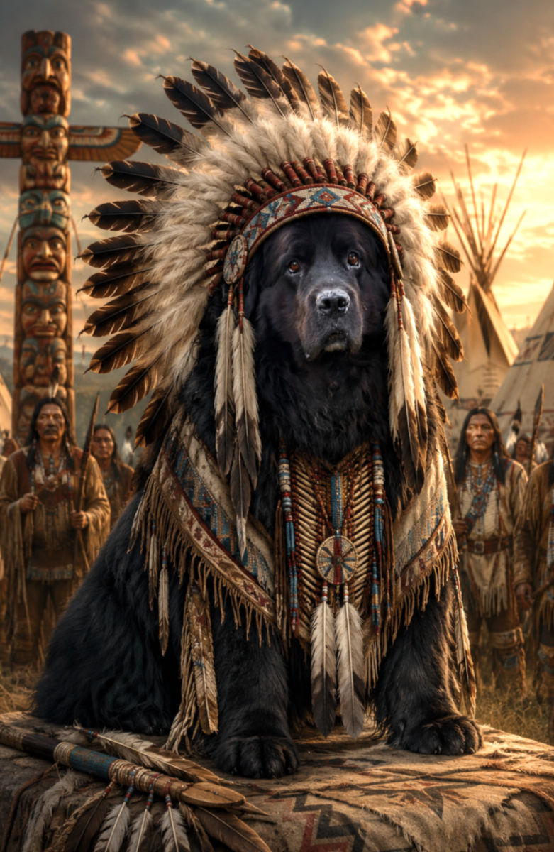 Chief Gentle Giant, New Foundlander op de Prairie.
