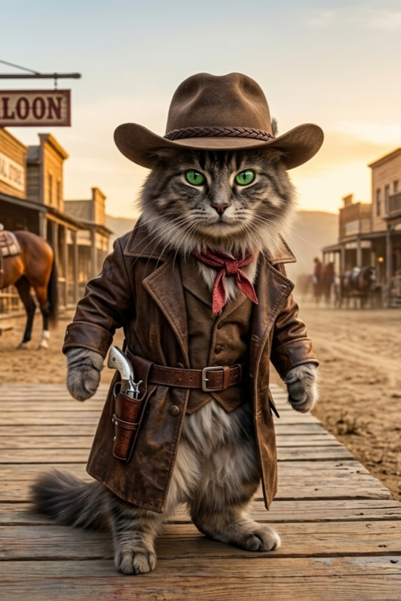 Maine Coon in het Wilde Westen