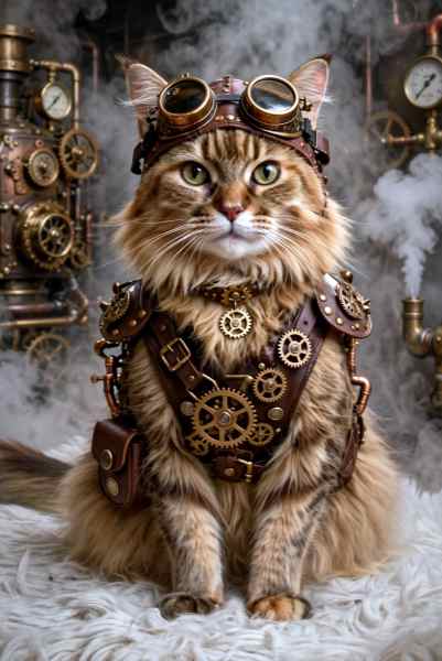 Steampunk Maine Coon, Bewaker van de Mechanische Tijd