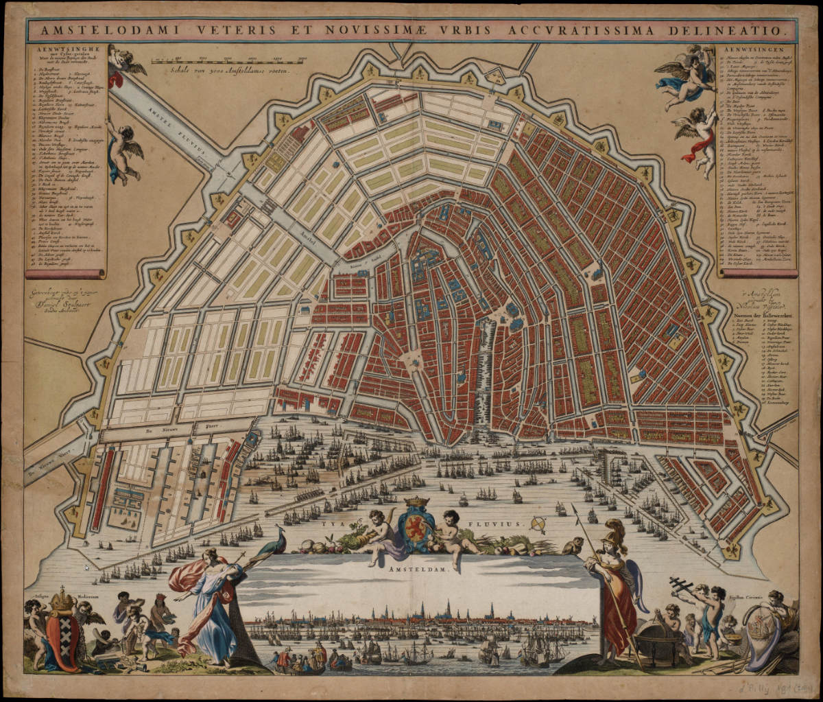 Plattegrond van Amsterdam in 1662