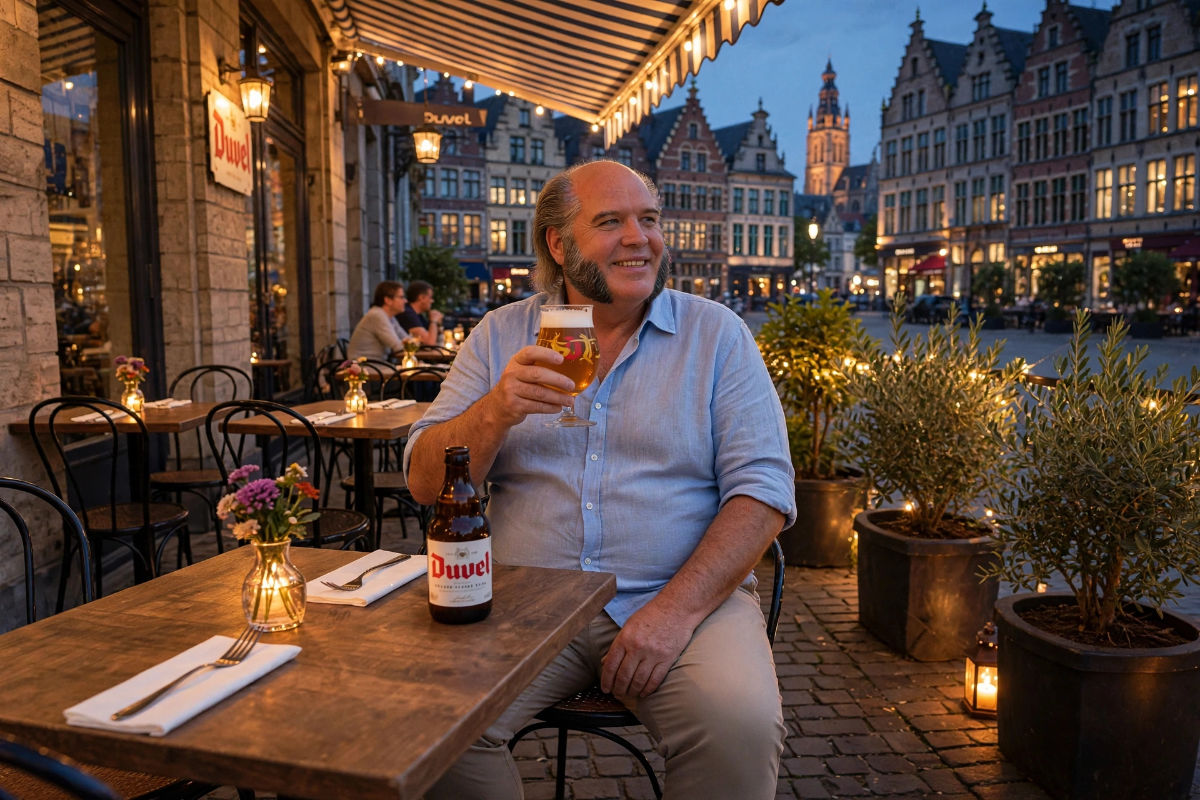 Op het terras in Antwerpen