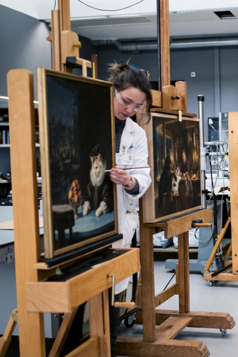 Onderzoek in het museum.