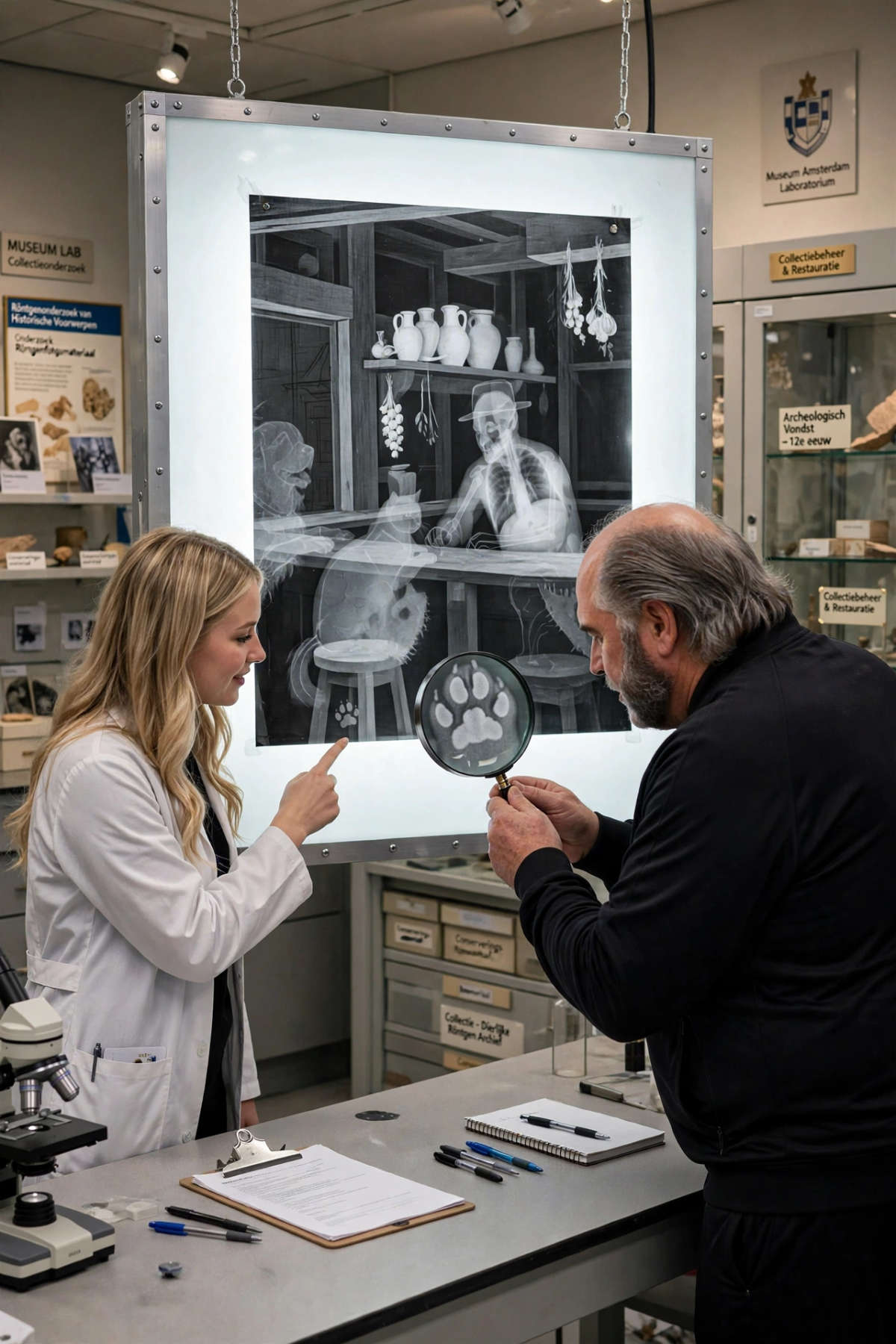 xray onderzoek in het museum.