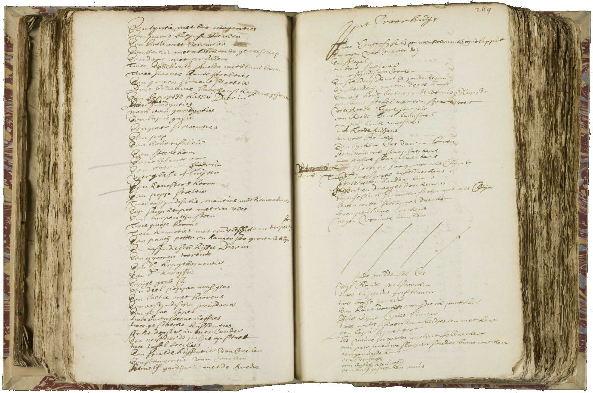 boedelinventaris-rembrandt mooi gebundeld in een oud boek.