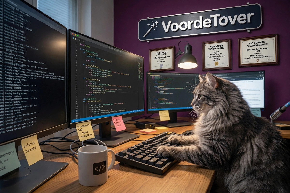 Jack aan het programeren.
