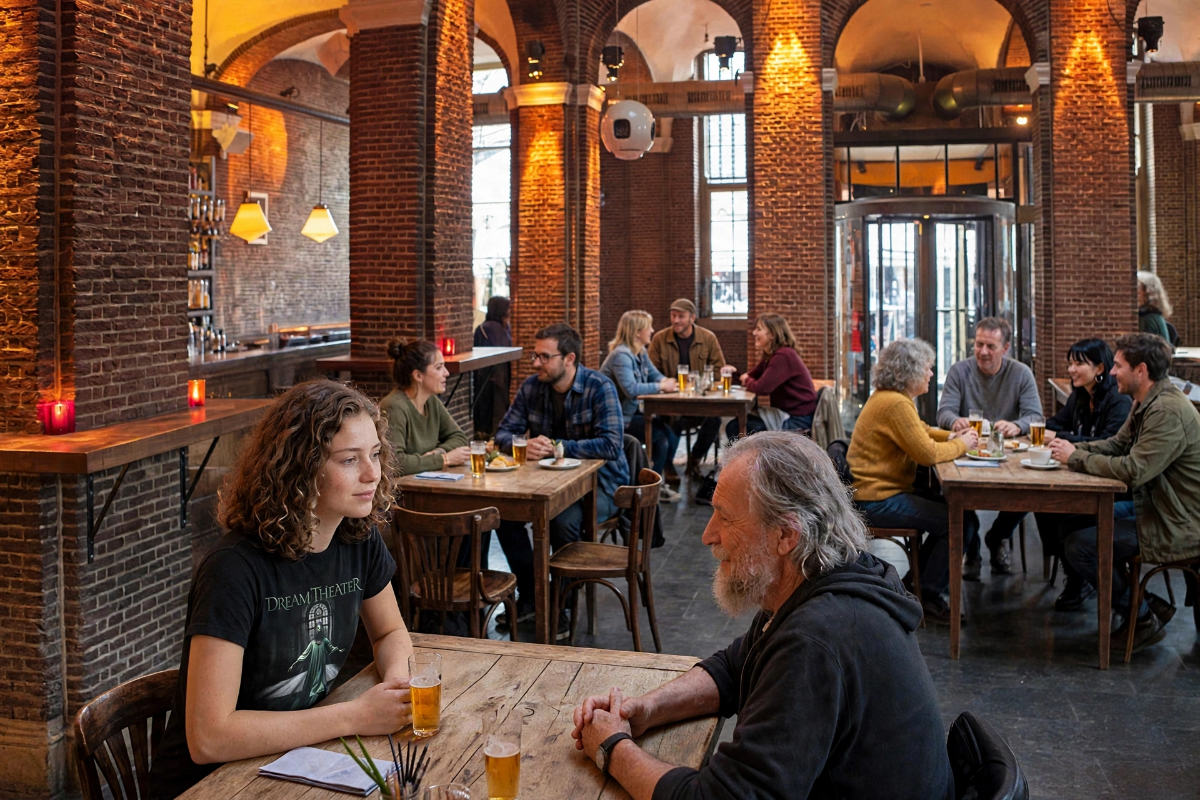Jessica in gesprek met Herman over de geheime gangen onder Den Haag.