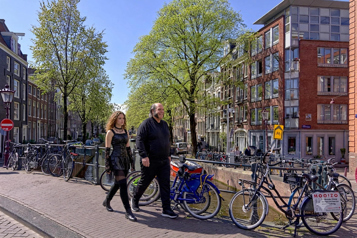 Lopend langs de Amsterdamse grachten naar de Jordaan