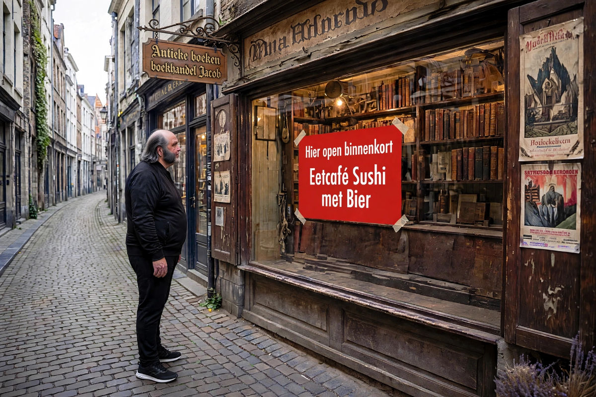 Boekhandel Jacob is gesloten hier komt sushi en bier.