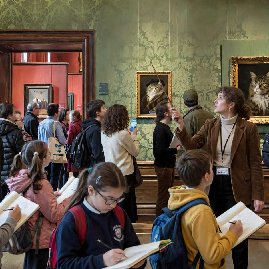 Schoolklas in het Mauritshuis