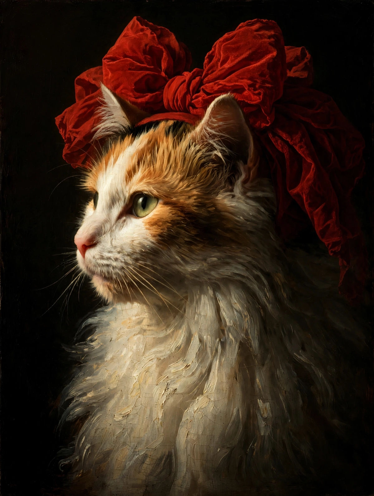 schilderij van Apollo van Rijn - Pluisje met Strik
