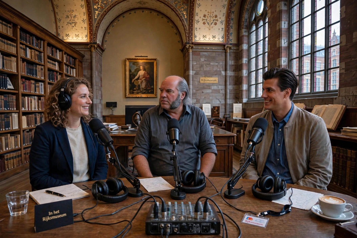 Opnamens voor de Podcast In het Rijksmuseum.