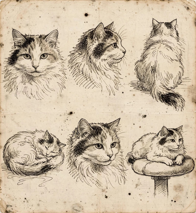 Schets studies katten.