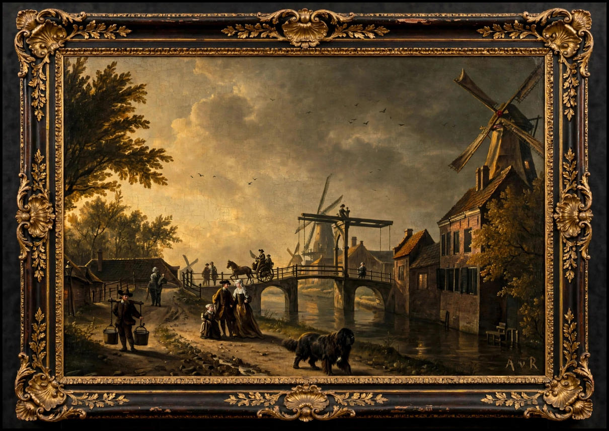 Vier molens aan de Loosduinsevaart - Apollo van Rijn.